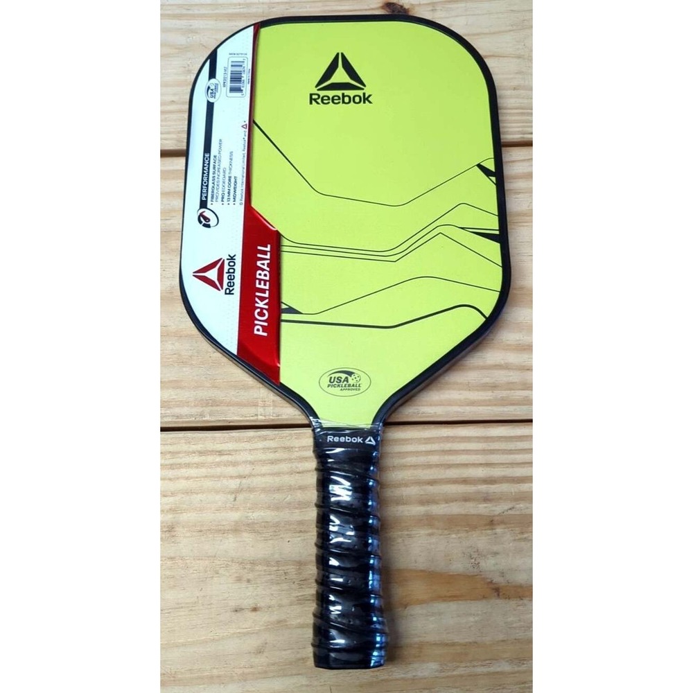 New Reebok Performance Pickleball Paddle - Fiberglass Surface - Neon Green